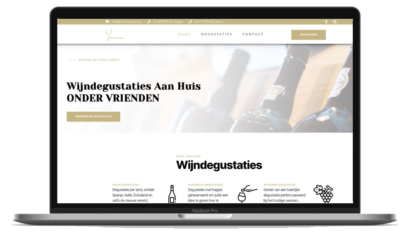 printscreen website Vinum Aurum
